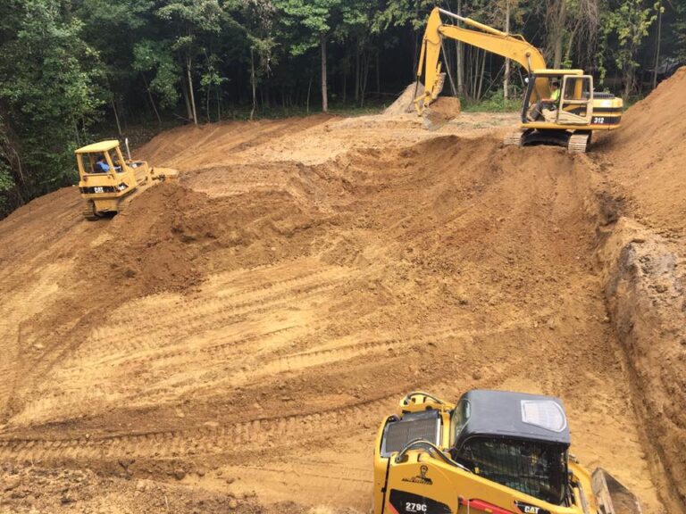 Excavation site dirt moving