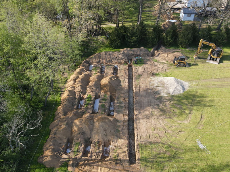 Installation of septic system