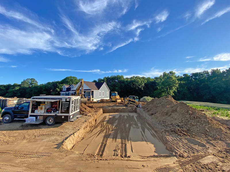 Installation of septic system