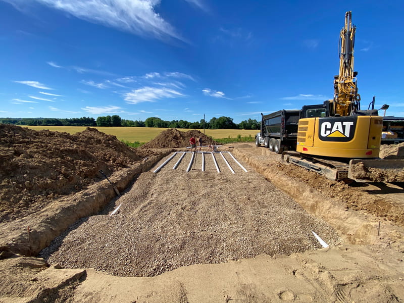 Installation of septic system